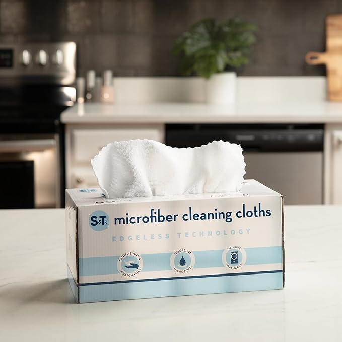 S&T INC. 50 Pack Microfiber Cleaning Cloth