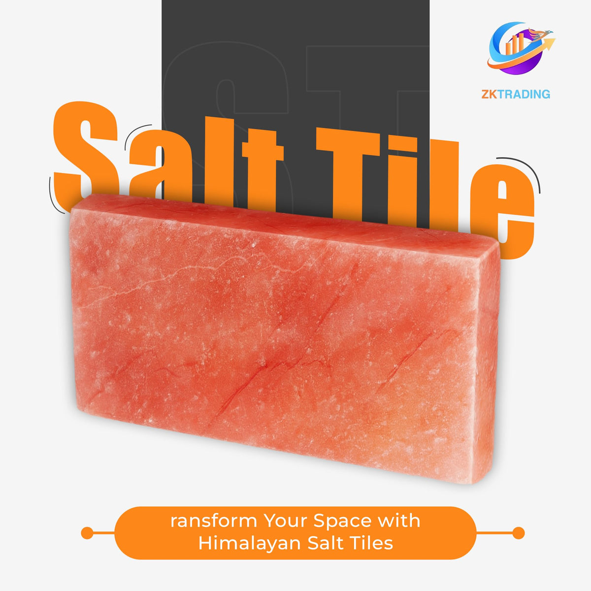ZK Pack of 20 Himalayan Salt Tiles 8"x4"x1" – Natural Pink Salt Bricks for Sauna Walls, Salt Blocks of 2.5 lbs for Spa Rooms, Backlit Salt Walls & DIY Wellness Décor