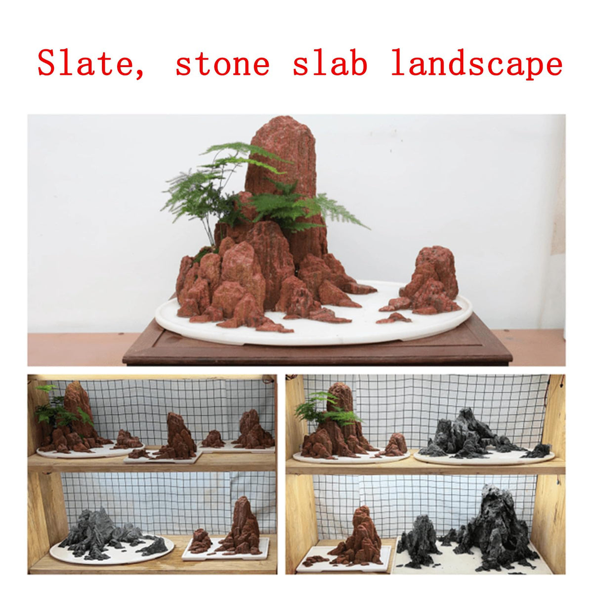 HAELFMRI 20 Lbs Natural Grey Slate Stones - Craggy Layered Rocks for Aquarium Hardscape & Iwagumi, PH Neutral Fish Tank Decor for Shrimp & Cichlids, Mixed Sizes 2-9 Inch for Terrarium
