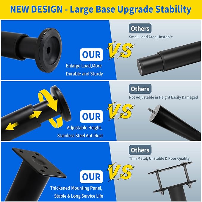 4 Pcs Adjustable Height Bed Support Furniture Legs