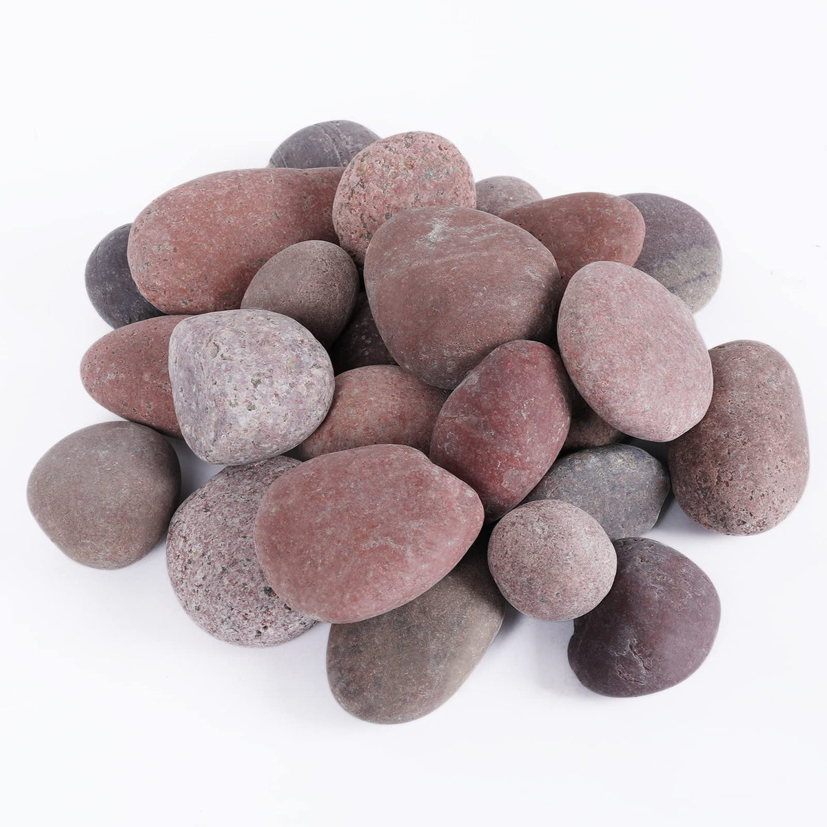 Ausluru 11lbs Smooth River Rocks, 1-2 Inch Hand-Picked Premium Pebbles for Garden and Landscape Design, Kindness Stones for Painting,DIY Arts, Red