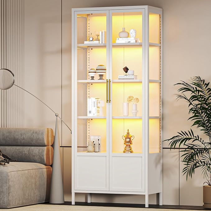 5-Tier Glass Display Cabinet