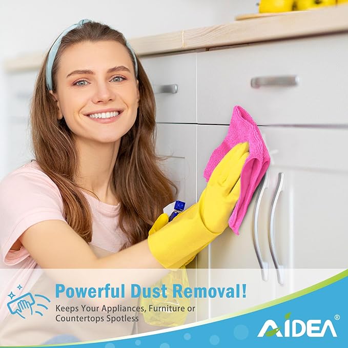 AIDEA Microfiber Cleaning Cloth-12PK, Soft Microfiber Towels