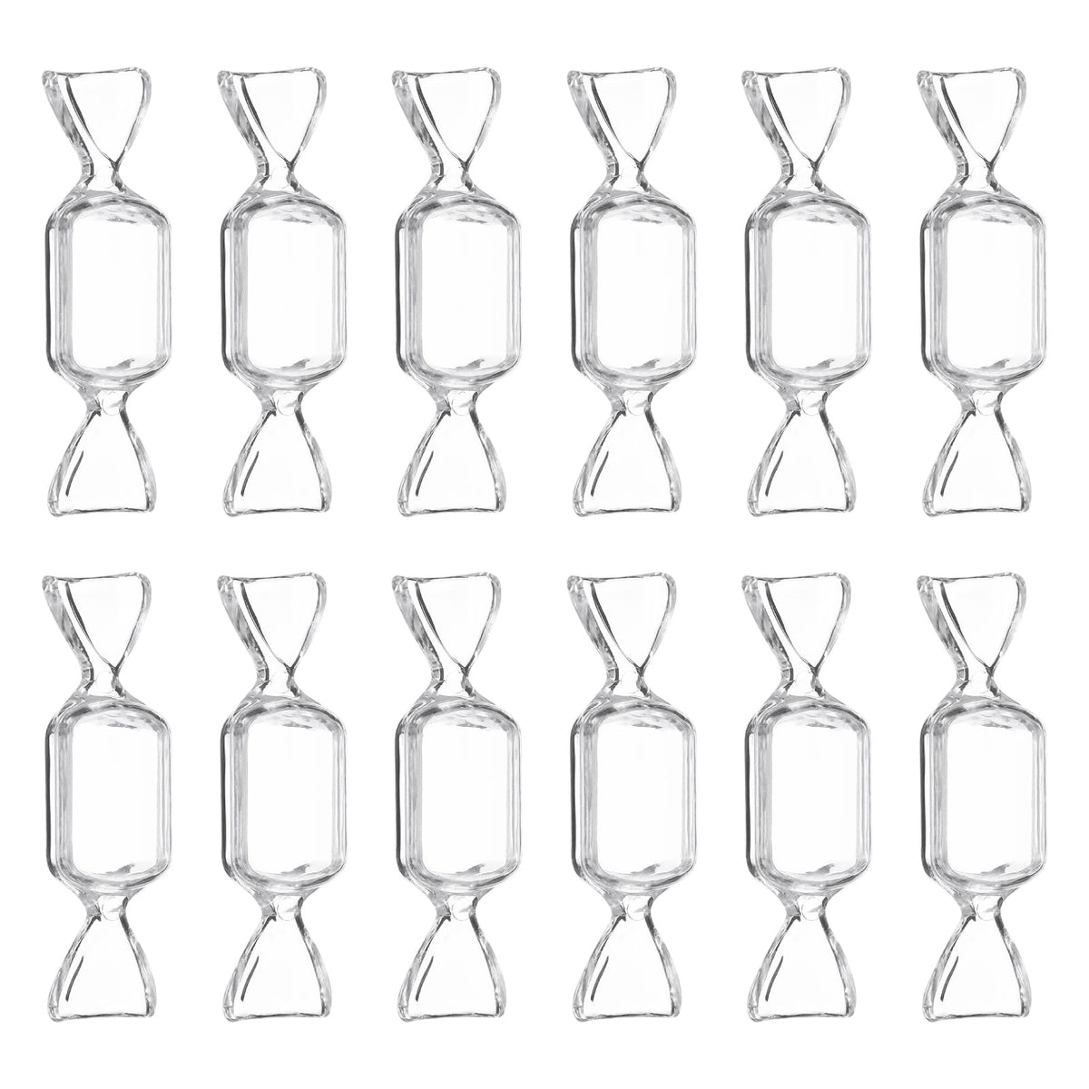 PATIKIL 50Pcs Candy Shaped Jewelry Box, Mini Plastic Jewelry Organizer Earrings Beads Bracelet Small Items Storage Container for Travel Wedding Christmas, Transparent