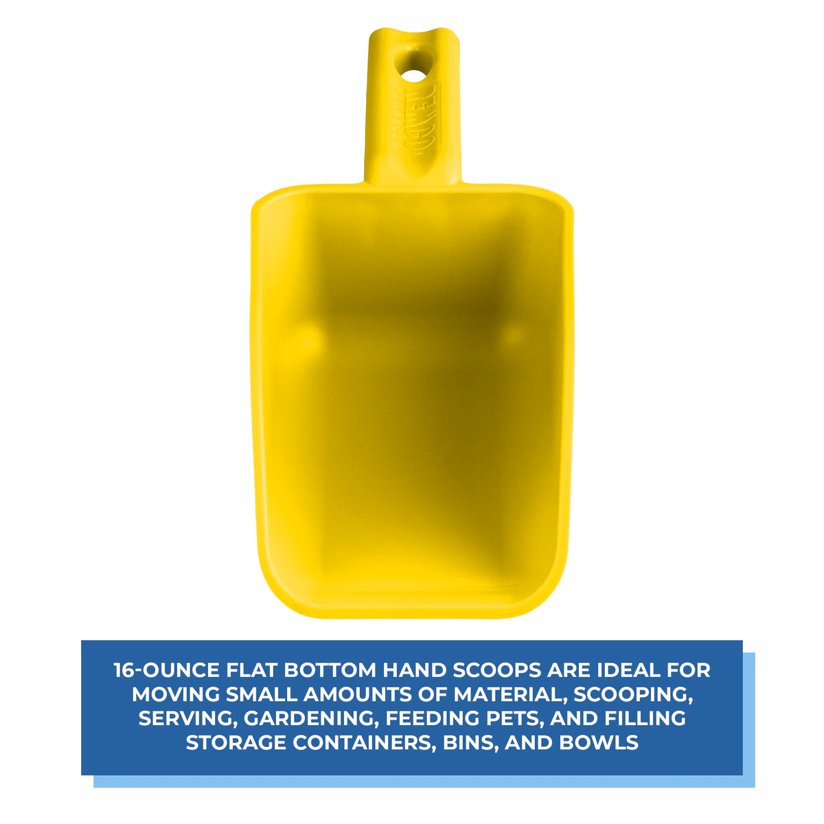Vikan Remco 63006 Color-Coded Plastic Hand Scoop - BPA-Free Food-Safe Kitchen Utensils, Restaurant and Food Service Supplies, 16 oz, Yellow (Pack of 2)