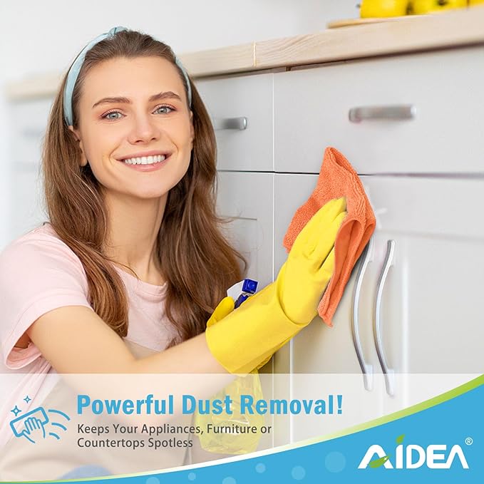 AIDEA Microfiber Cleaning Cloth-12PK, Soft Microfiber Towels