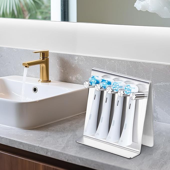 Electric Toothbrush Head Holder Adhesive or Tabletop, Tooth Brush Holder
