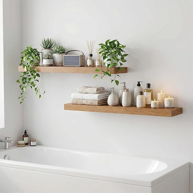 31.5in Floating Shelves for Wall, Wall Mounted Shelves for Decor Storage Set of