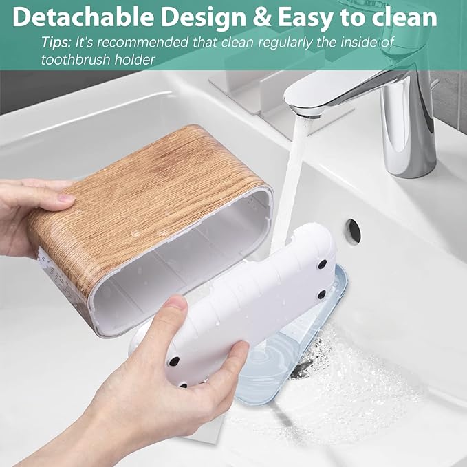 Boperzi Toothbrush and Toothpaste Holder Wood Grain