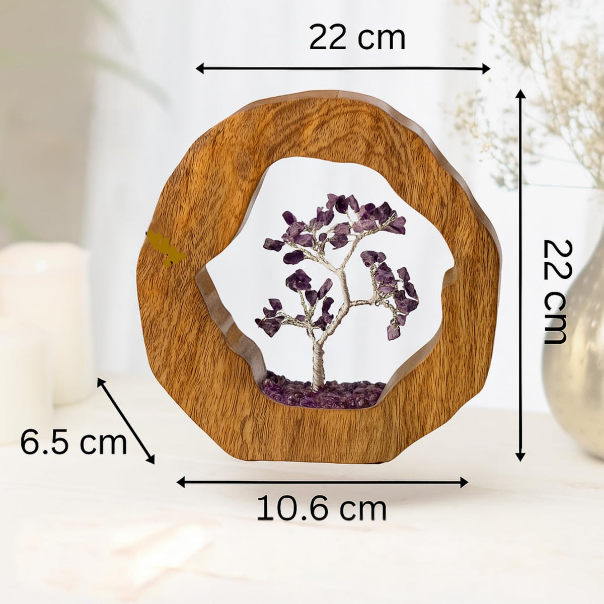 RITUALISTIC Amethyst Crystal Tree of Life in Wooden Ring - Spiritual Gift for Energy Flow & Chakra Healing, Gemstone Bonsai Tree, Home Decor, Wealth & Luck|Perfect for Gift with Valentine's Day Gifts