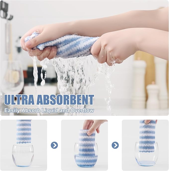 Homaxy 12 Pack Kitchen Dish Cloths, Ultra Soft and Absorbent Dish Towels