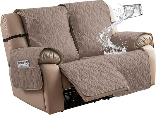 Genina Waterproof Loveseat Recliner Cover Non-Slip, Sofa Cover