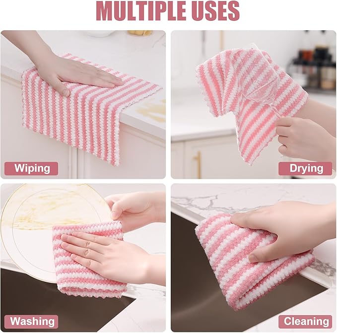 Homaxy 12 Pack Kitchen Dish Cloths, Ultra Soft and Absorbent Dish Towels