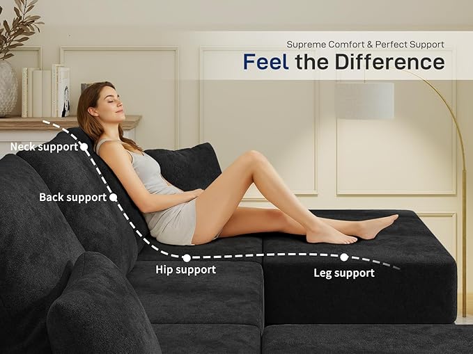 Living&Giving 101" U-Shaped Cloud Sectional Couch