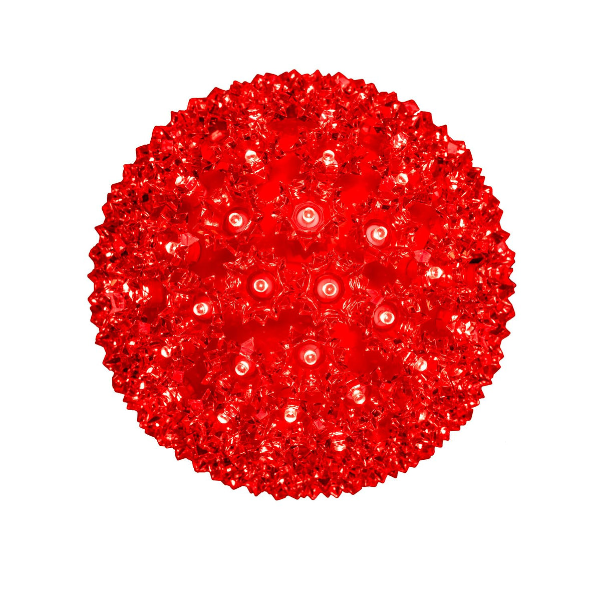 Novelty Lights LED 10in 150 Light Starlight Sphere, Red, Extra Large Ornament Ball Light, 5ft Hanging Cord with S Hook, 12ft Power Cord with Stackable Plug, Commercial Grade