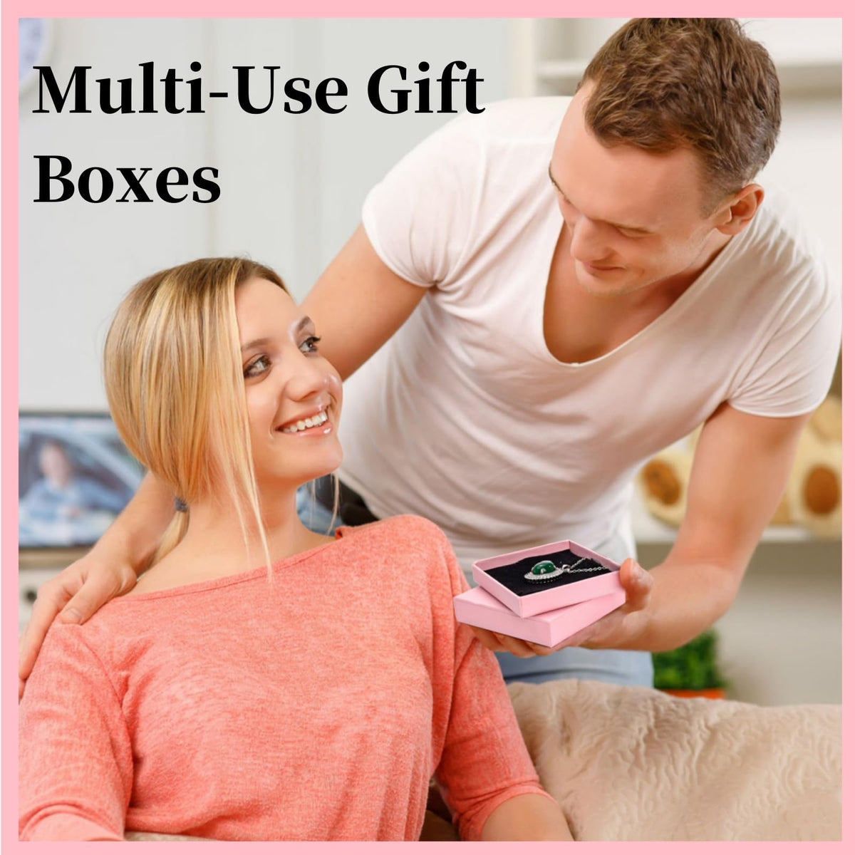 WRINGKIT 20 Pack Pink Jewelry Gift Boxes, Cardboard Jewelry Packaging Boxes with Lid and Black Sponge Lining, Small Empty Bracelet Gift Box Bulk for Earrings, Necklaces, Christmas, Valentine's Day