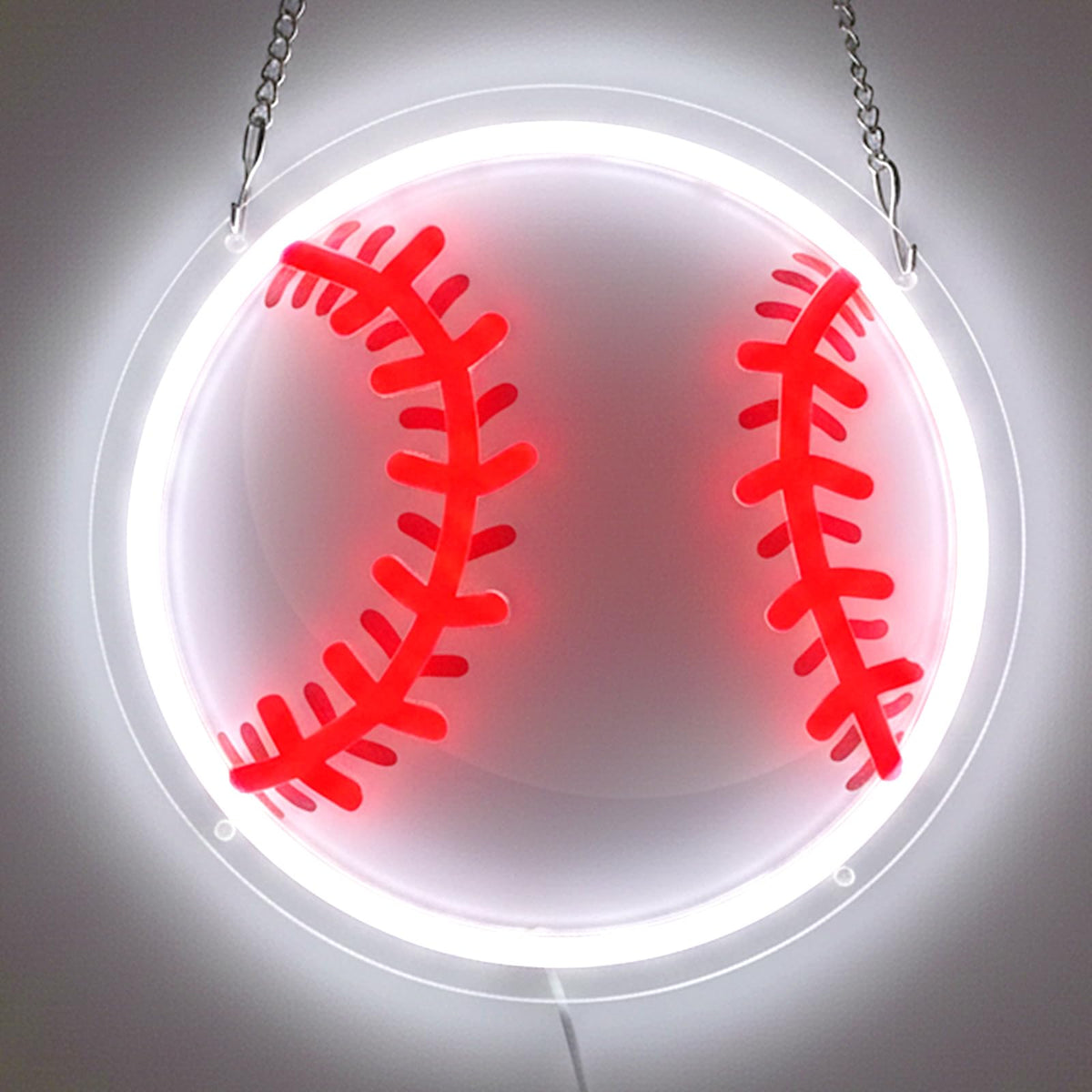 Baseball Gifts for Boys 8-12, Baseball Neon Sign for Wall Decor, Dimmable LED Light with Printed Design for Bedroom Sports Room Decor, 9 x 9 Inches