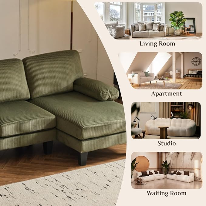 Karl home U-Shape Sectional Sofa Couch 111" Modern 4-Seat Sofa