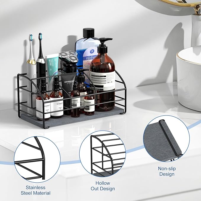 Luxspire Toothbrush Holders, 5 Slots Bathroom Counter Organizer