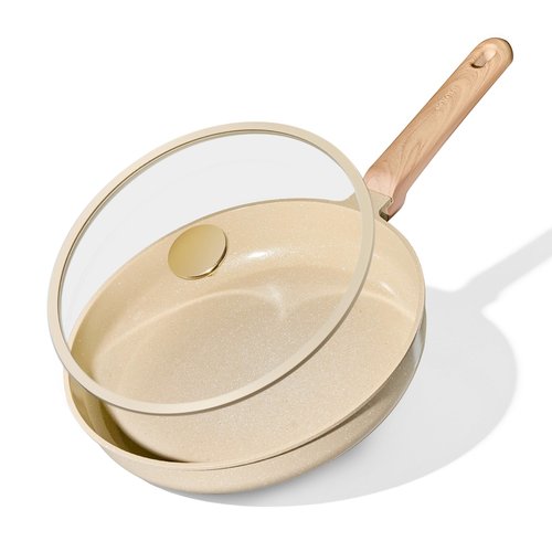 CAROTE 10" Frying Pan Set, Non-Toxic PTFE & PFOA Free Fry Pan & Omelet Pan, Compatible with Induction, Ceramic, Gas Cooktops