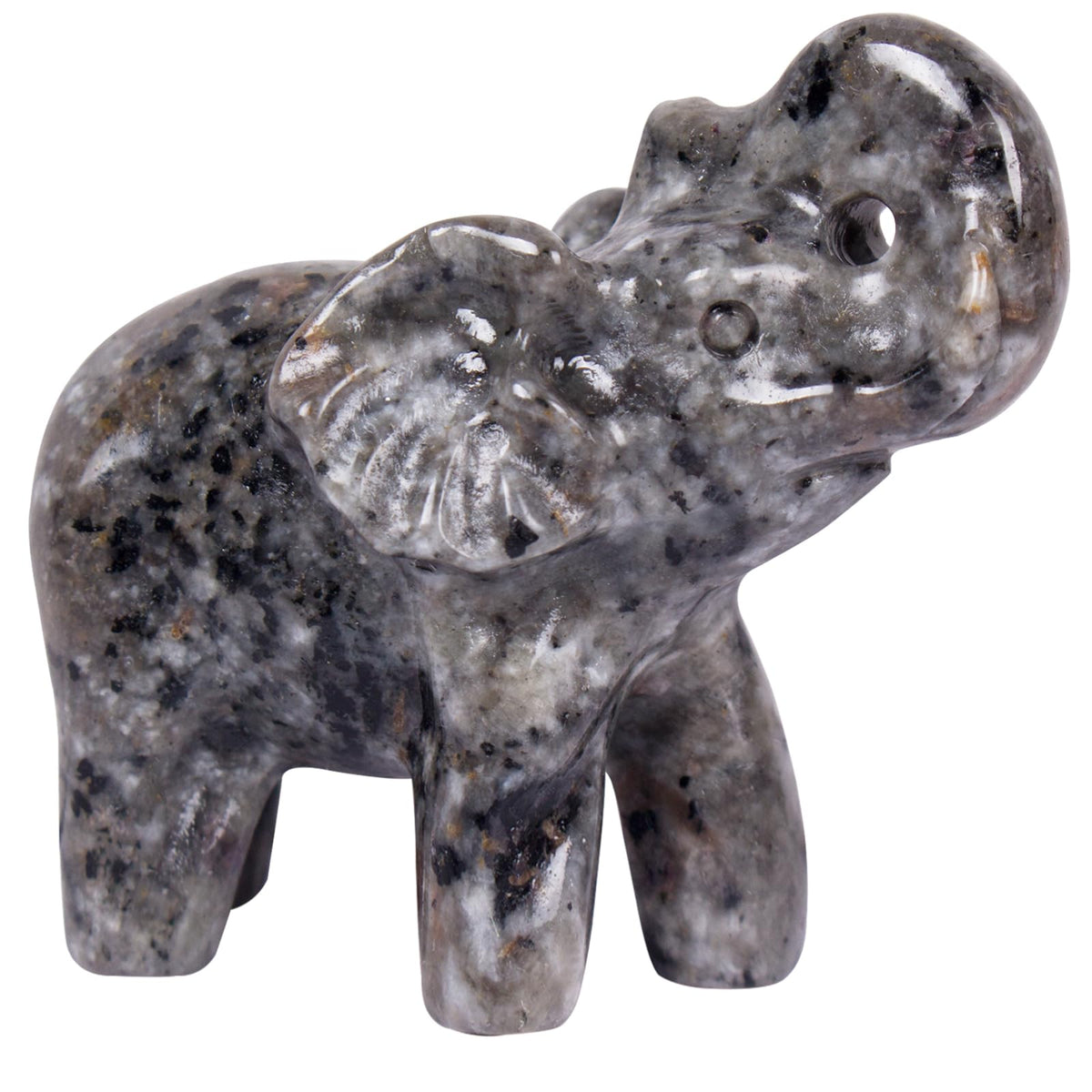 Hguxmcu 2 Inch Yooperlite Crystal Elephant Sculpture Handcrafted Healing Stone Animal Figurine Spiritual Home Decor Lucky Charm Gift for Wealth Success Positive Energy and Meditation Lovers