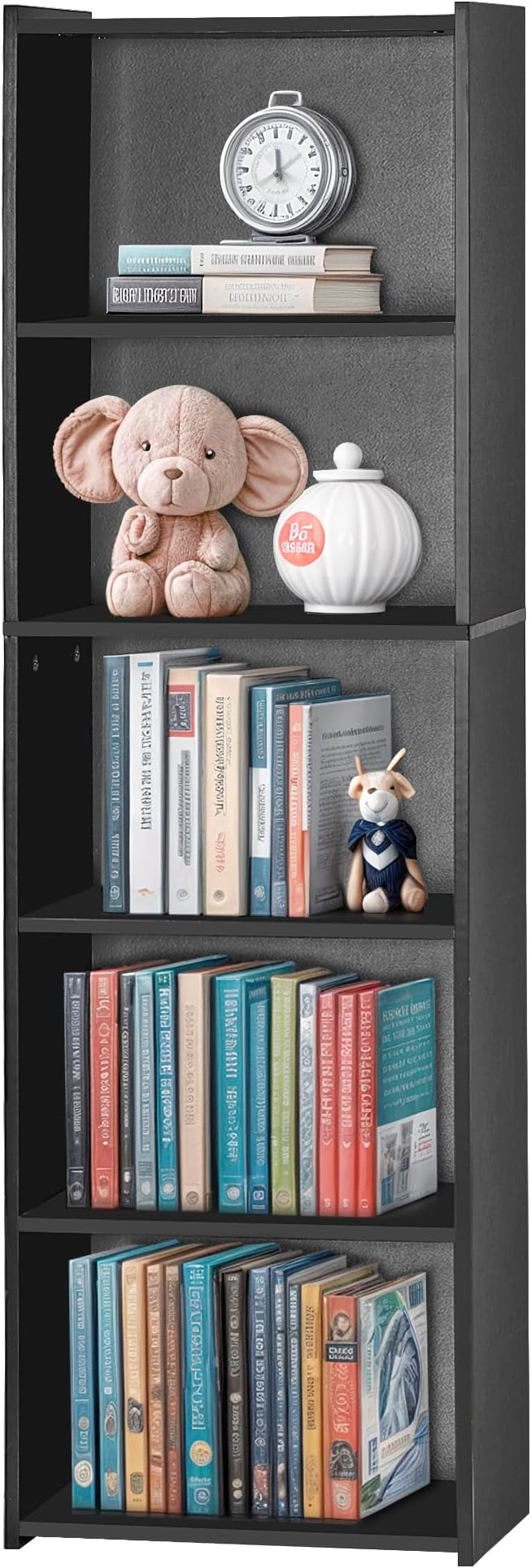 5 Tier Open Bookshelf, 52 Inch Bookcase Storage Rack