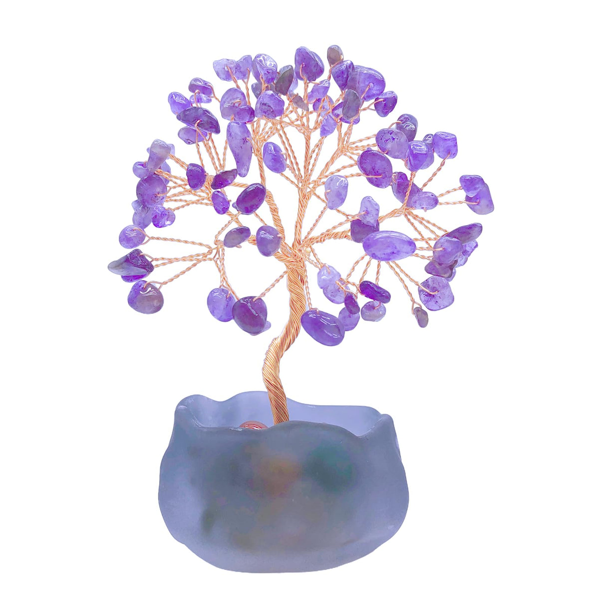Amethyst Crystal Trees of Life Decor, Purple Gem Tree for Crystal Healing Handcrafted Gem Trees of Life for Home Decor (Amethyst)