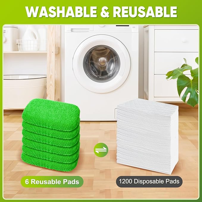 6-Pack Reusable Mop Pads Compatible