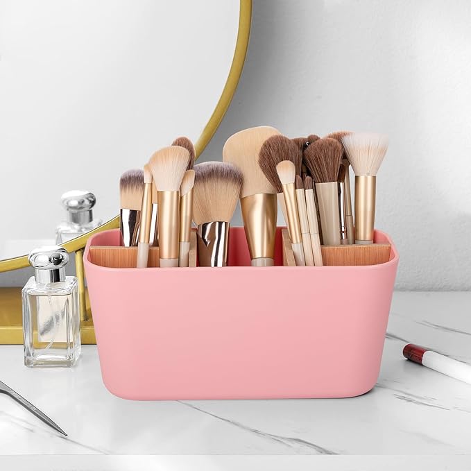 Toothbrush Holders for Bathrooms, Bamboo Tooth Brush Holder