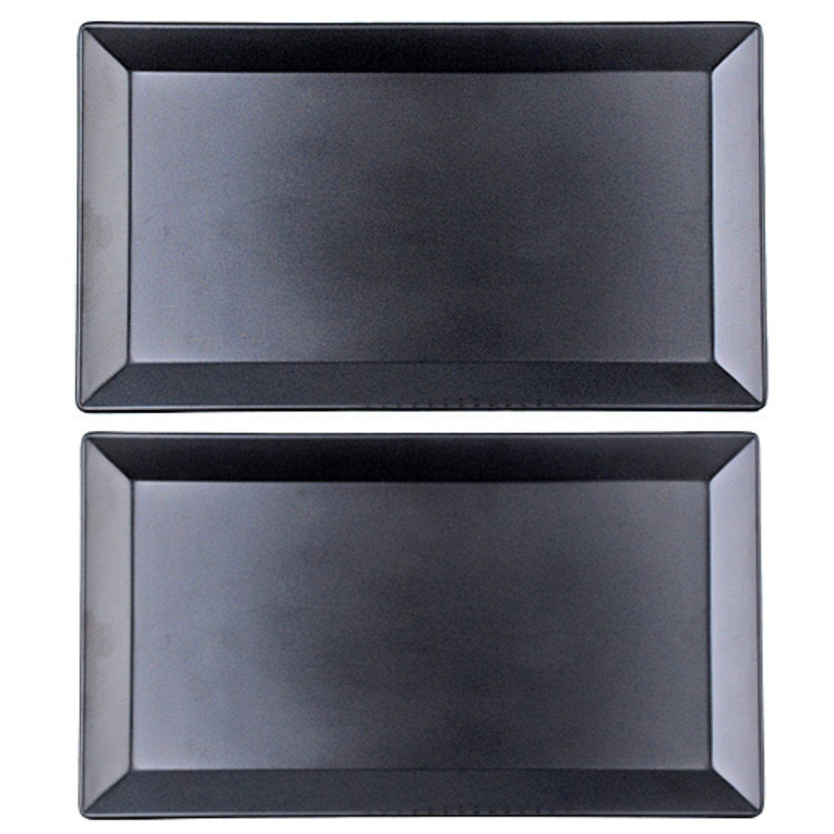 Needzo Melamine Black Rectangle Sushi Plate, Asian Appetizer Dish, Japanese Cuisine Dinnerware, 11 1/4 X 6 1/2 Inches, Set of 2