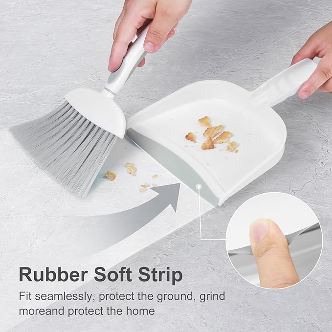 NACENA Small Dust Pan and Brush Set, Mini Broom and Dustpan Set Small Hand