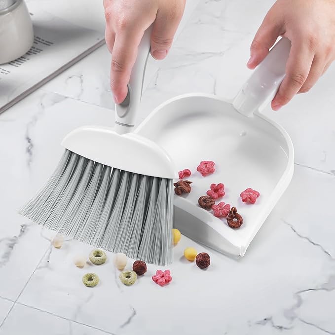 NACENA Small Dust Pan and Brush Set, Mini Broom and Dustpan Set Small Hand