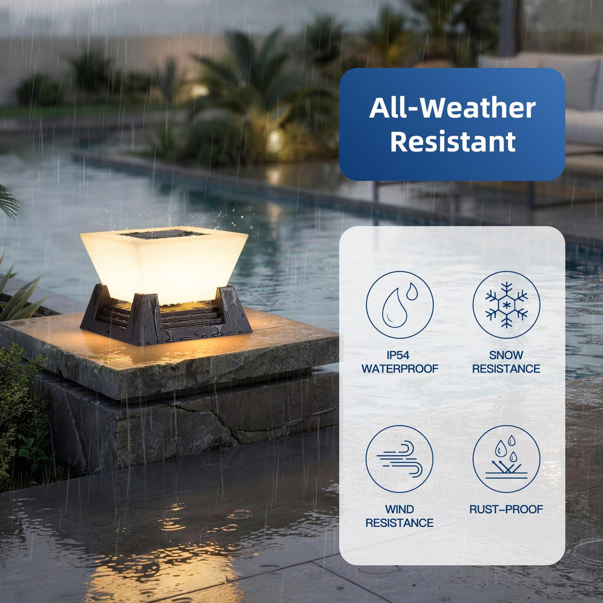 ZRJJMLAN Outdoor Post Lights, 11" Hard Wired Pillar Light, IP54 Waterproof Column Lamp E26 LED Bulb Modern Fence Deck Lantern 3000K Outside Landscape Lighting for Patio Garden Backyard Gate Decoration