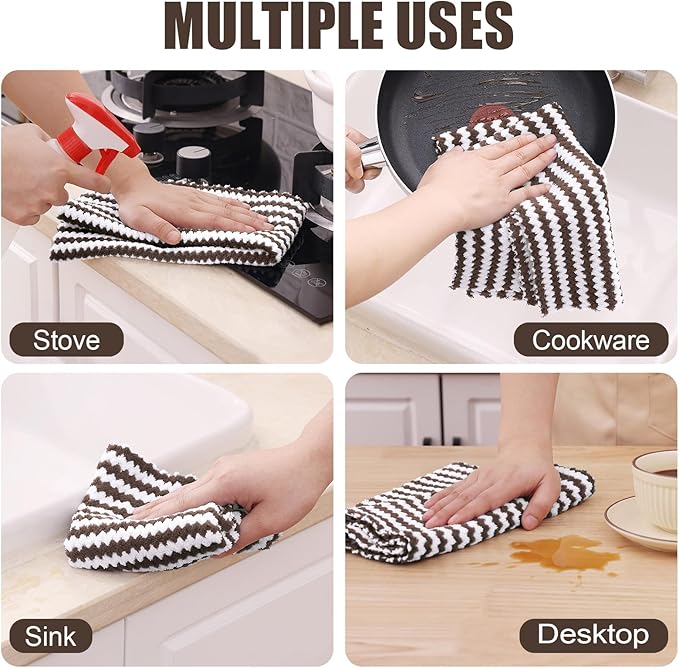 Homaxy Kitchen Towels, Ultra Soft and Absorbent Dish Towels, Reusable Fast