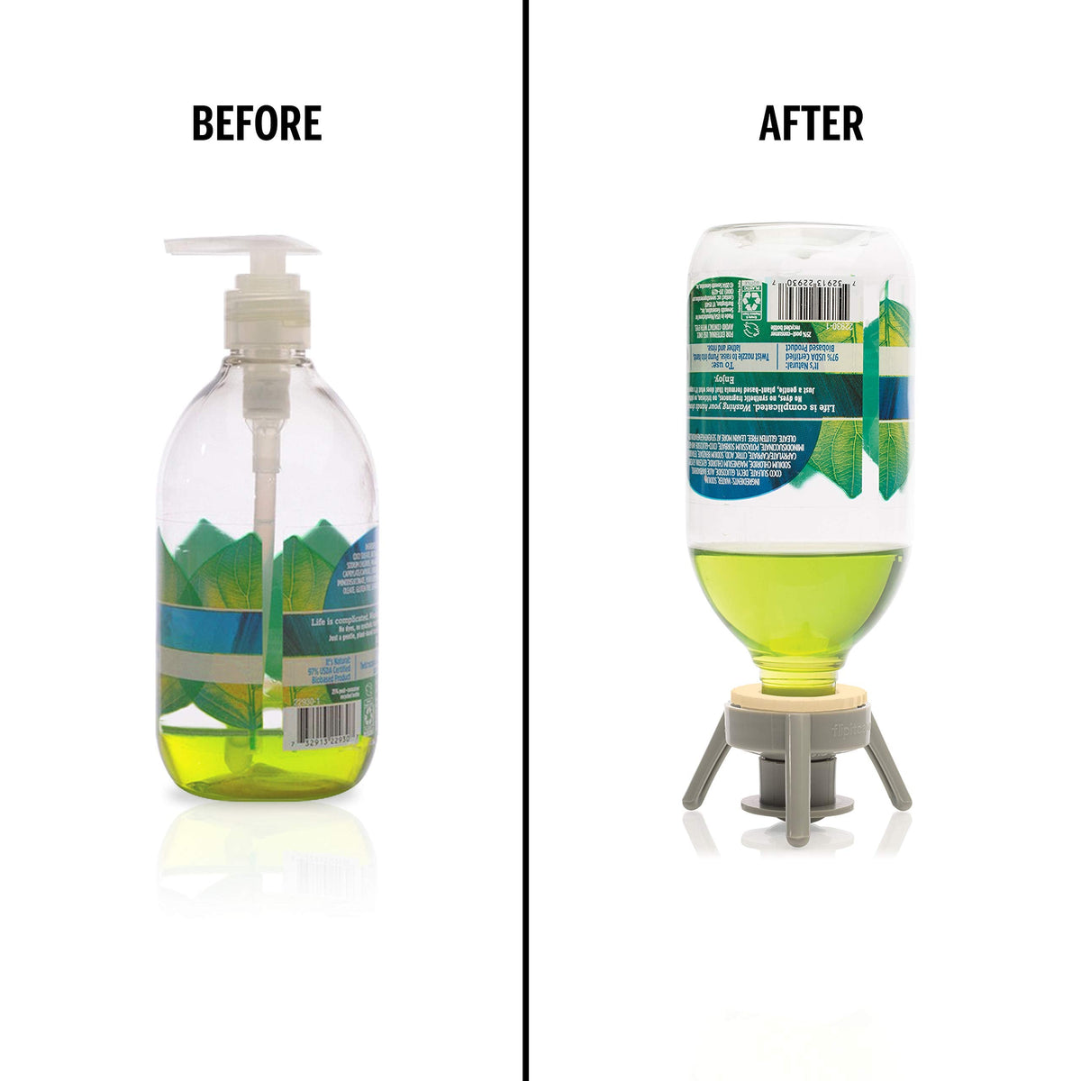 Flip-It! Bottle Emptying Kit – 6 Bottle Pack - No more wasted product - Fits most plastic bottles – 6 Base Caps, 6 Adapters – Pastel Color Edition
