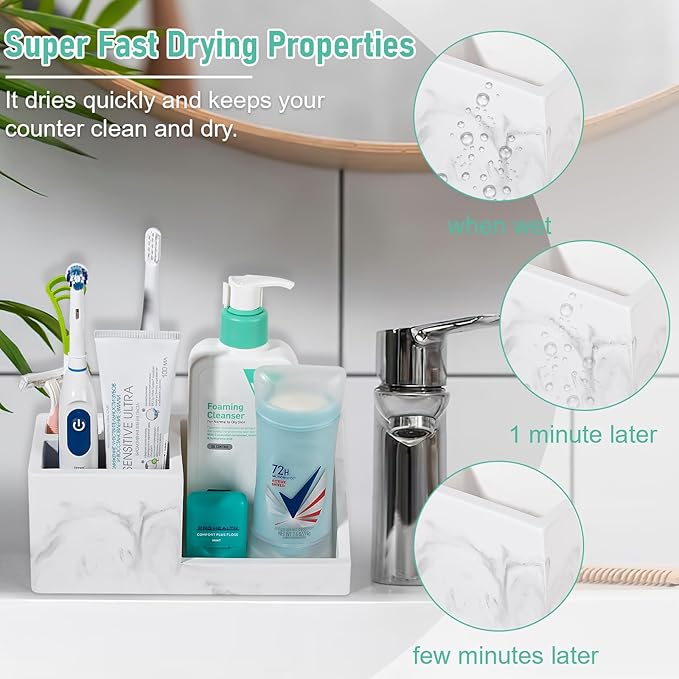 Diatomite Toothbrush Holders for Bathrooms, Quick Dry Electric Tooth Brush and