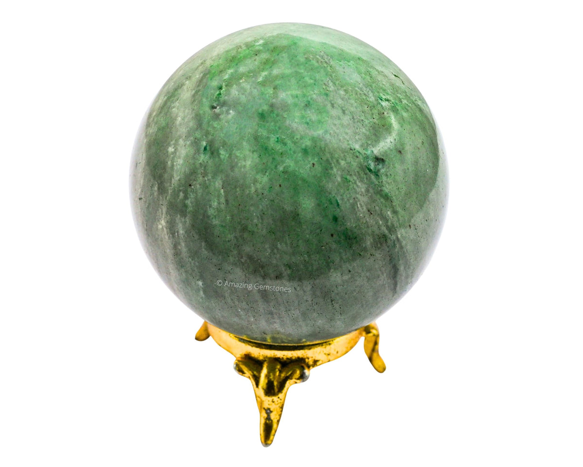 Amazing Gemstone Green Aventurine Crystal Ball with Stand - 2.5 Inches Large Crystal Sphere Meditation Balls for Witchcraft and Decorative Balls
