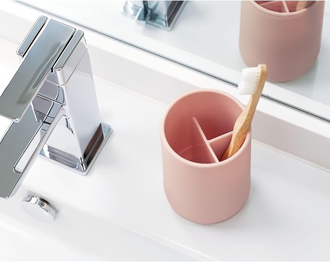 iDesign Toothbrush Holder with 3 Divided Sections