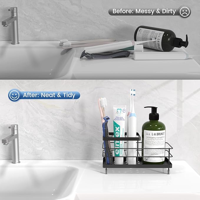 Luxspire Toothbrush Holders, 6 Slots Stainless Steel Tooth Brush Holder