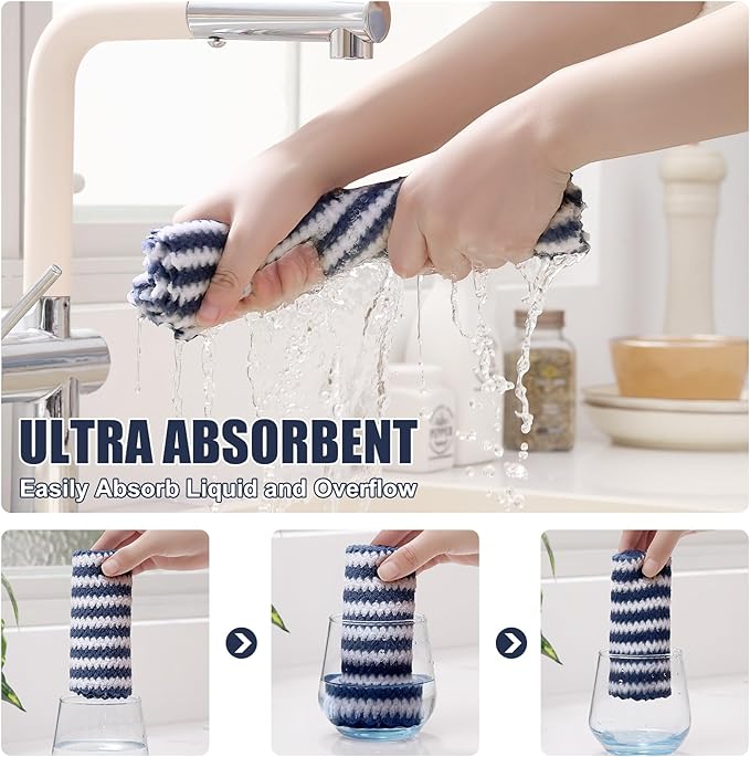 Homaxy 12 Pack Kitchen Dish Cloths, Ultra Soft and Absorbent Dish Towels