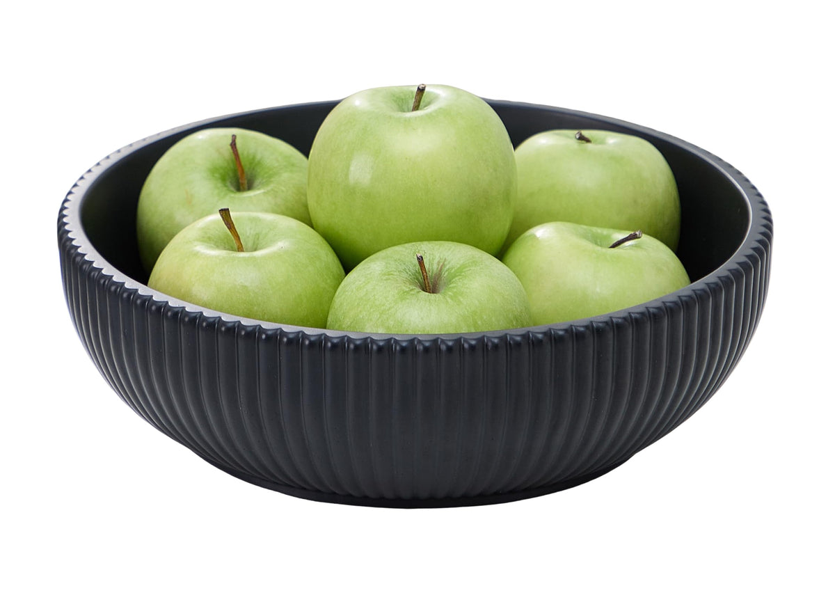Aotea Crafts - Concrete Black Fruit Bowl for Kitchen Counter - Decorative Modern Industrial, Minimalist Fruit & Centerpiece Bowl - Sealed & Durable - Handcrafted -10 inch