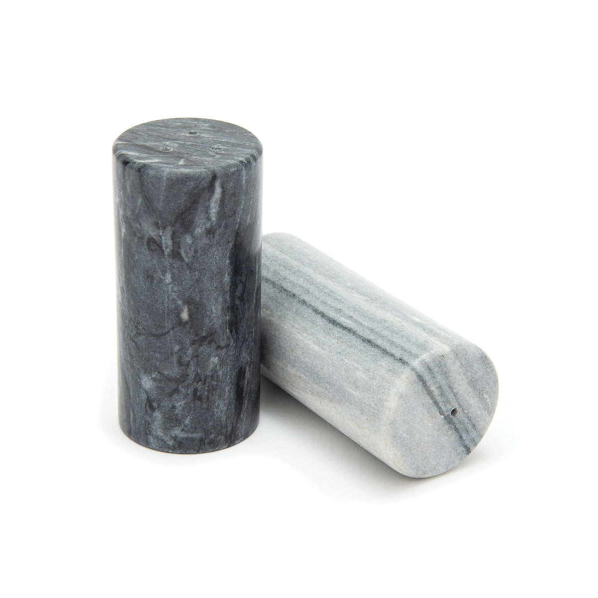 Fox Run White and Black Marble Salt and Pepper Shaker Set, Set of 2 Modern Salt and Pepper Shakers