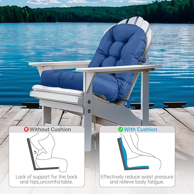 Adirondack Chair Cushion Tufted Waterproof Outdoor Rocking Chair Cushions