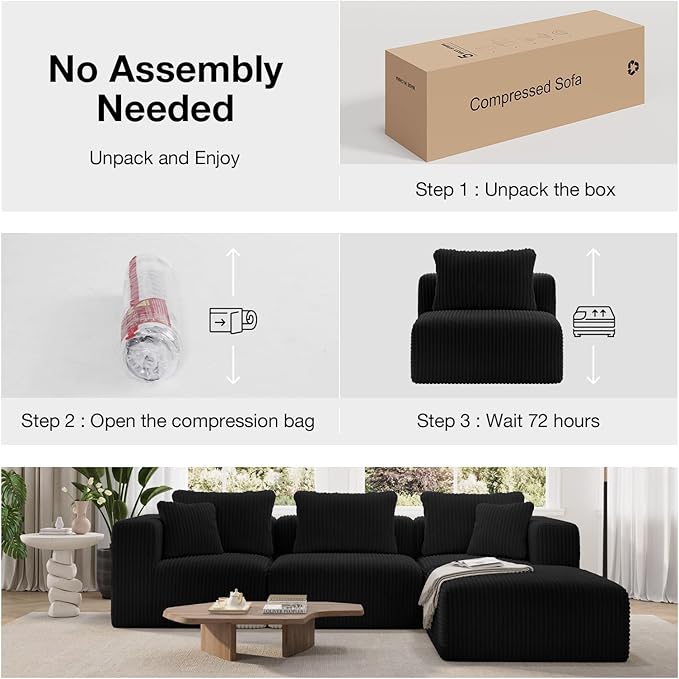 Novilla 70.8" Modular Sectional Sofa, Modern Cloud Sectional Couch
