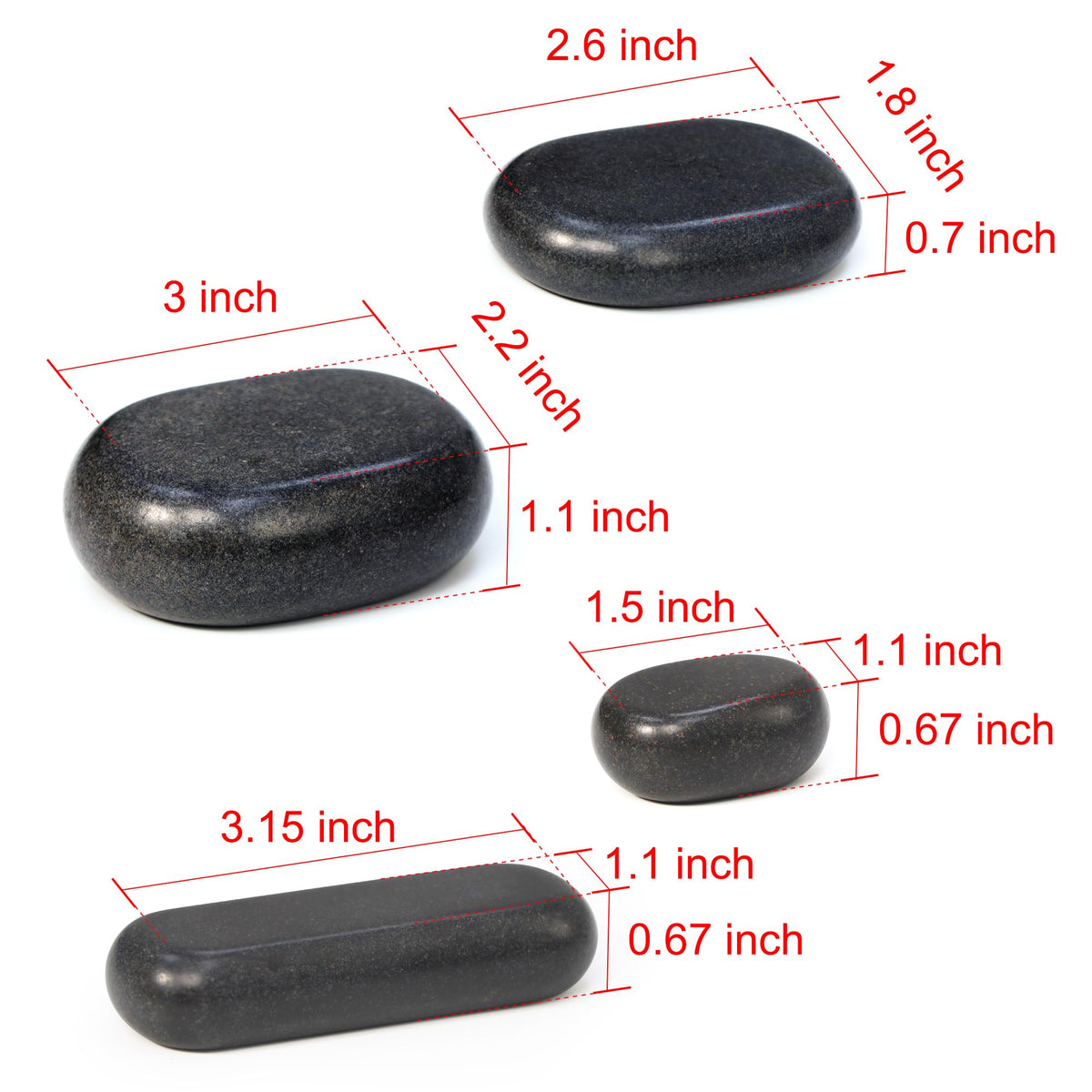 Master Massage 28 Piece Essential Hot Stone Massage Stone Set Kit Package for Professional or Home Spa Stone Therapy, Healing, Pain Relief-Basalt Rock