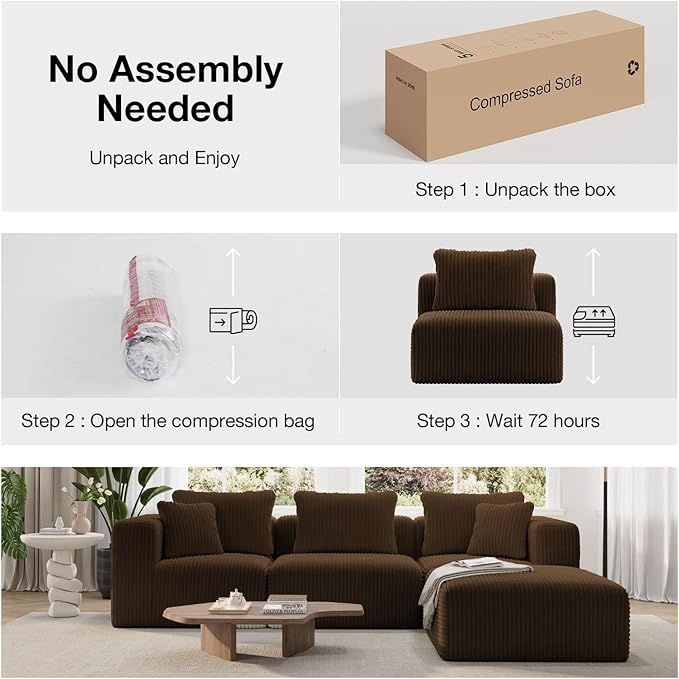 Novilla 70.8" Modular Sectional Sofa, Modern Cloud Sectional Couch