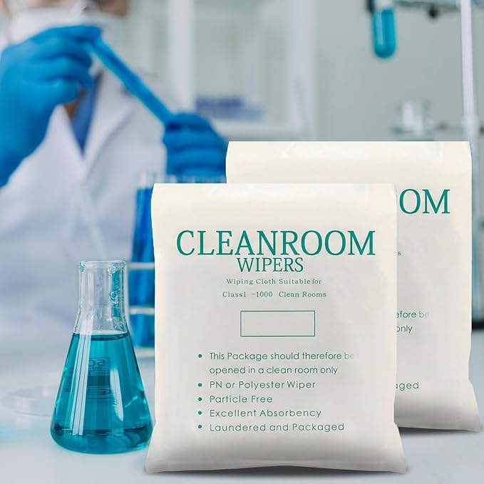 100 Pcs Cleanroom Cloth Wipes Microfiber Lint Free Cloth Disposable Clean
