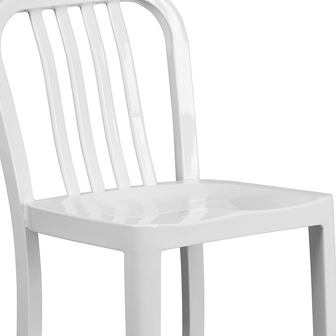 Flash Furniture Gael Commercial Grade 2 Pack 24" High White Metal