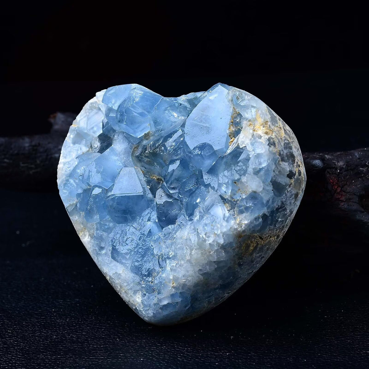 FZBHRO Extra Large Blue Celestite Geode Heart Healing Crystal Stone Collection Mineral Specimen with Stand Home Office Decor 6.6-7.7 Pound