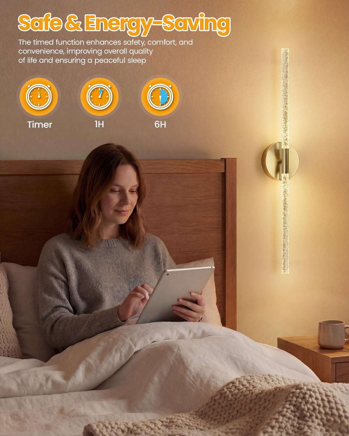 NIORSUN Crystal-Inspired Bubble Battery Operated Wall Sconce Set of 2, 10000mAh 3 Color Temps Rechargeable Wall Lights with Remote, Dimmable Wireless Wall Lamp for Living Room Bedroom